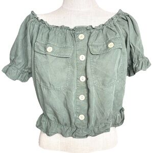 NWT American Eagle Green Utility Crop Top